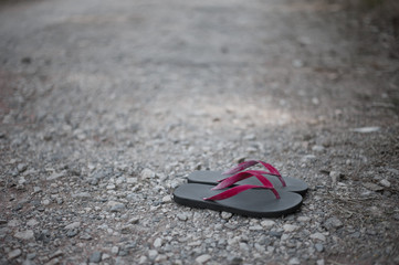 flip flops on the beach