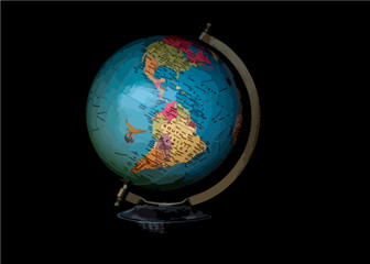 Globe of the earth drawing against a dark background