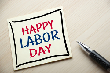 Haappy Labor Day Concept On Sticky Note