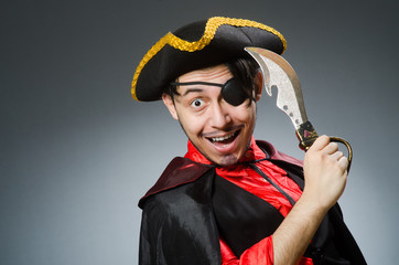 Man pirate against dark background
