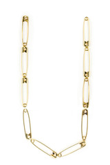 The letter "U" in gold colored safety pins © ecummings00