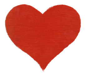 Heart with red canvas texture