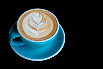 hot mocha coffee on  black background