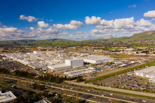 Aerial photo Tesla Factory Fremont CA