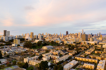 Aerial drone image of San Francisco California USA