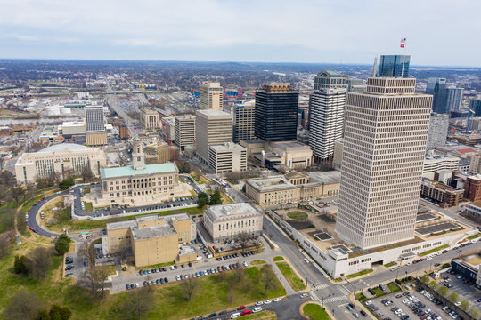 Aerials of Downtown Nashville Tennessee
