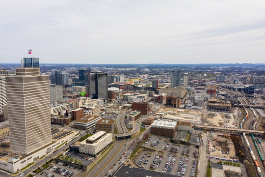 Aerials of Downtown Nashville Tennessee
