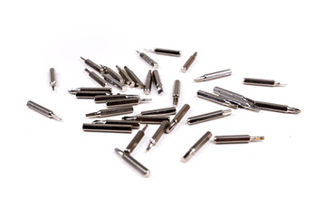 Small metal interchangeable screwdriver bits for a multitool