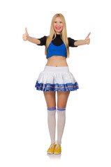 Cheerleader isolated on the white background