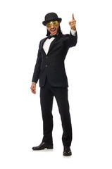 Funny man isolated on white background