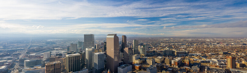 Fototapeta premium Aerial panorama Denver Colorado Downtown Image