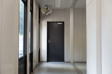 sidewalk by street wall & door