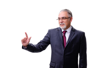 Aged businessman employee isolated on white 