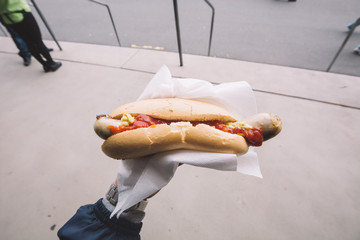 スタジアム観戦で食べたホットドック