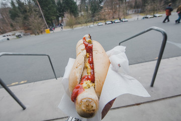 スタジアム観戦で食べたホットドック