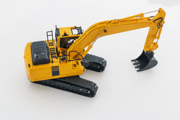 Excavator loader on a white background,Top view