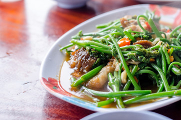 Fried vegetables in Thai style food