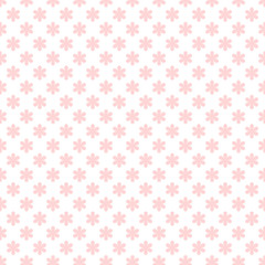 Seamless pink flower pattern on white background vector.