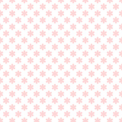 Seamless pink flower pattern on white background vector.