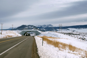 Fototapeta na wymiar Highway road in winter season
