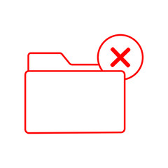 cancel file folder line icon