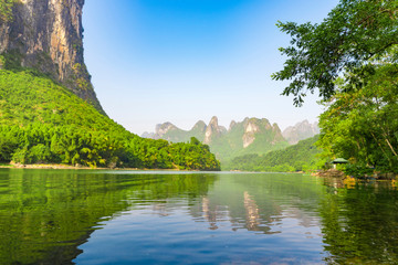 Fototapeta na wymiar Landscape jiatianxia guilin, lijiang river on the mountain.The landscape of near guilin, yangshuo county, guangxi, China
