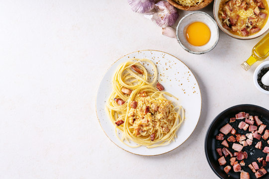 Spaghetti pasta alla carbonara