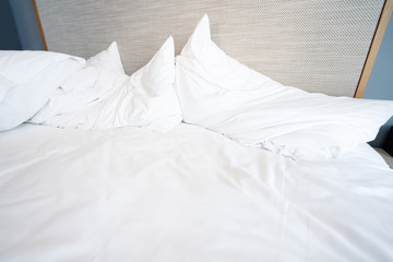 Empty Bed after wake up in the morning.