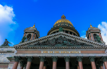 View onto Saint Isaac's Russian Orthodox Cathedral on St. Isaac's Square in Saint Petersburg, Russia