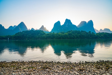 Landscape jiatianxia guilin, lijiang river  in the morning.The landscape of near guilin, yangshuo...