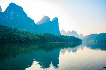 Landscape jiatianxia guilin, lijiang river  in the morning.The landscape of near guilin, yangshuo...