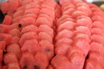 Close up pile of fresh watermelons