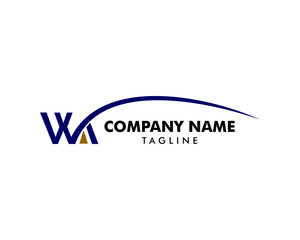 Initial Letter WA Logo Template Design