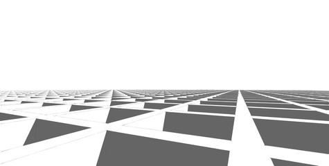 3D illustration architecture building perspective lines.