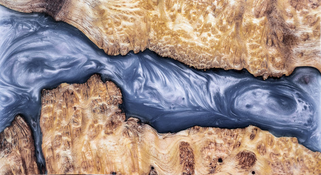 Casting epoxy resin Stabilizing Leza burl wood abstract art background texture