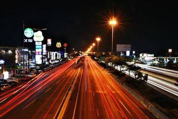 Fototapeta na wymiar Night city road