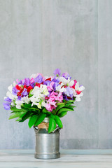 The sweet pea (Lathyrus odoratus) bouquet