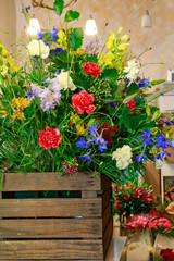 Fototapeta na wymiar Floral arrangement with wild flowers.