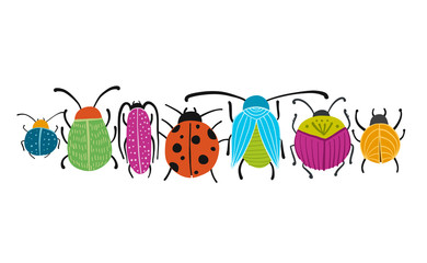 Funny beetles, bugs character for your design