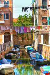 Obraz na płótnie Canvas Venezia, canale con barche