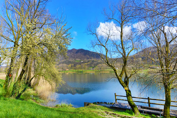 Fototapeta na wymiar Paesaggio con lago