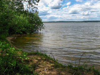 lake inside yuri gagarin park at chelyabinsk russia