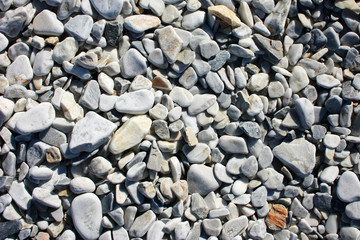 Smooth stones on the seashore