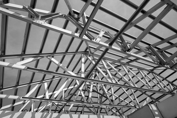 Structure of steel roof frame.
