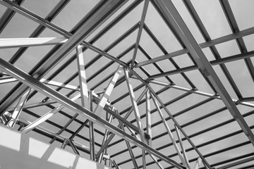 Structure of steel roof frame.