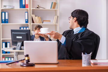 Two lawyers working in the office