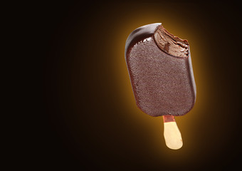 Chocolate popsicle on black