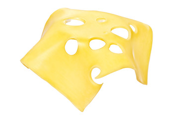 Slice of cheese isolated