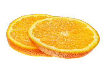 Orange slices isolated on white