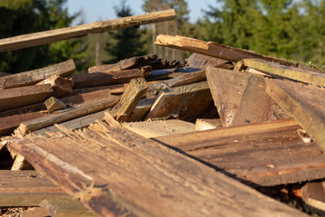 woodpile in selective focus